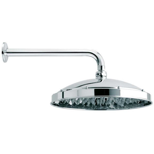 Classic style chrome shower head diameter 30cm with anti-limestone and 50cm wall arm - Retro, Bossini