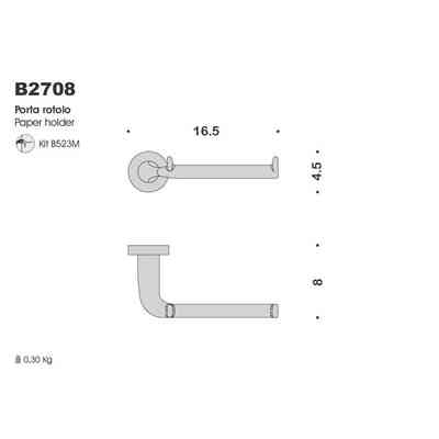 Classic style chromed wall paper holder - Basic, Colombo Design