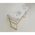 Classic style console double bowl washbasin in white ceramic 135 cm - Romana, Sbordoni