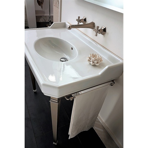 Classic style console washbasin in white ceramic 90x56 cm - Romana, Sbordoni