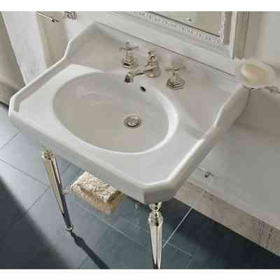Classic style console washbasin in white ceramic 90x56 cm - Romana, Sbordoni