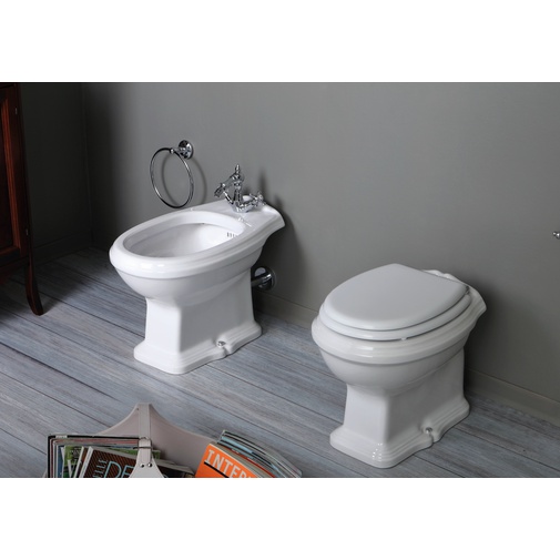 Classic style floor mounted bidet in white ceramic - Arcade, Simas