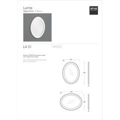 Classic style oval mirror in glossy white wood - Lante, Simas