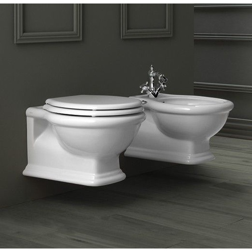 Classic style wall hung bidet in white ceramic - Lante, Simas