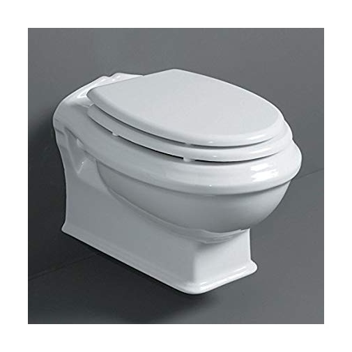 Classic style white ceramic rimless wall hung toilet - Arcade, Simas