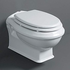 Classic style white ceramic rimless wall hung toilet - Arcade, Simas
