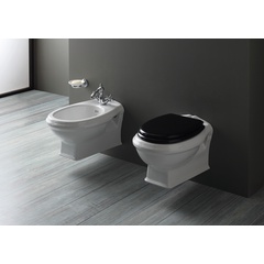 Classic wall hung bidet in white ceramic - Arcade, Simas