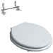 Classic white toilet seat with chrome hinges - London, Simas