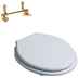 Classic white toilet seat with gold hinges - London, Simas