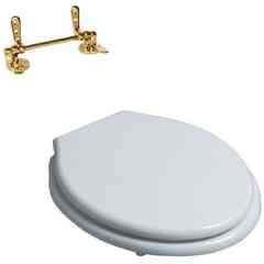 Classic white toilet seat with gold hinges - Londra, Simas