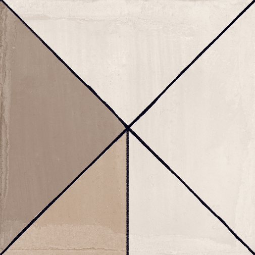 Clay effect tile with contemporary decorations, Decor 20x20cm - Ritual, Ceramica Sant'Agostino