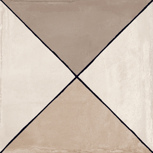 Clay effect tile with contemporary decorations, Decor 20x20cm - Ritual, Ceramica Sant'Agostino