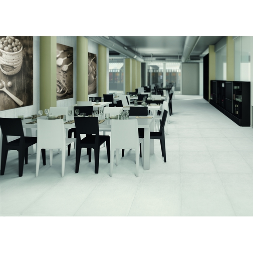 Coffrage en grès cérame effet ciment blanc 30x60 cm - Cemento, Casalgrande