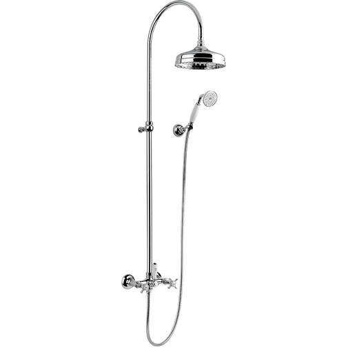 Colonna doccia a muro con doccetta, deviatore e soffione Princeton 803C Bugnatese