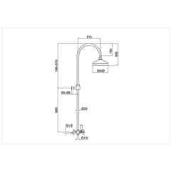 Colonna doccia a muro con doccetta, deviatore e soffione Princeton 803C Bugnatese