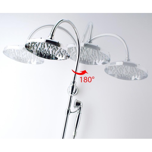 Colonna doccia con soffione 23 cm e doccetta saliscendi, rame anticato - Retrò, Bossini