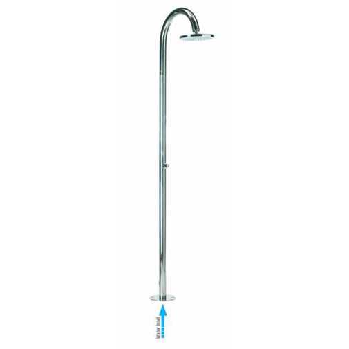 Colonna doccia esterno acciaio inox, soffione diam.20 cm, rubinetto temporizzato - Oki Floor, Bossini
