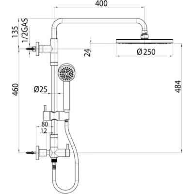 Bossini L10003.030 L10003000030008 K-Cosmo Colonna doccia