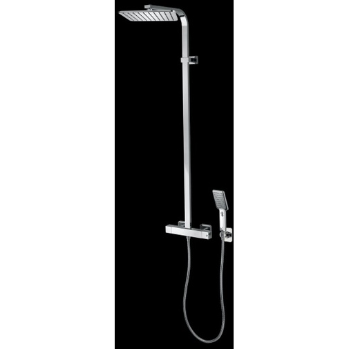 Colonna doccia muro, soffione 23x23cm, doccetta 2 getti e miscelatore - Cosmo, Bossini