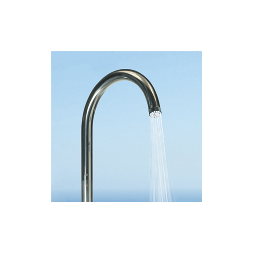 Colonna per doccia da esterno cilindrica, rubinetteria a pulsante temporizzato, acciaio inox - Pool, Bossini