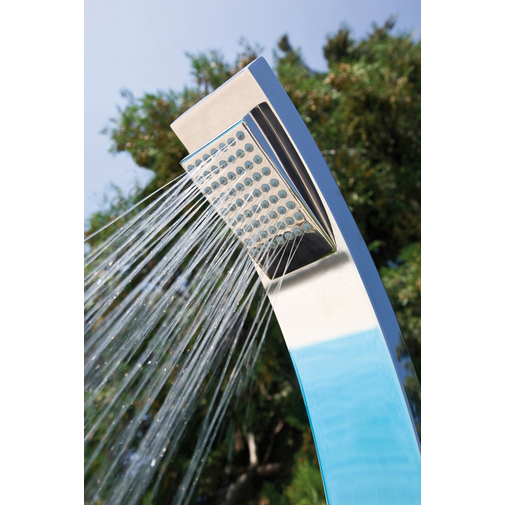 Colonne de douche extérieure en acier inoxydable, avec douchette et mitigeurs progressifs - Arch, Bossini