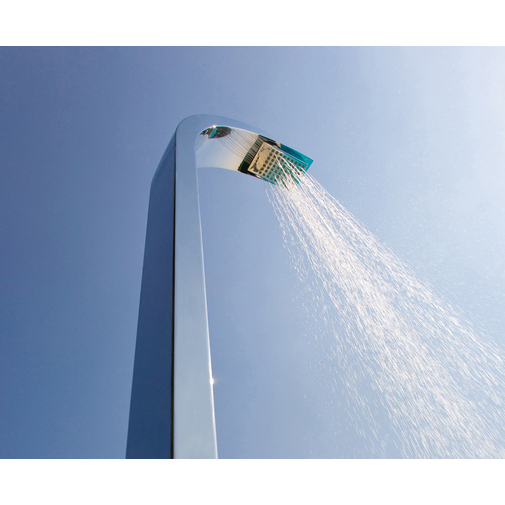 Colonne de douche extérieure en acier inoxydable, avec douchette et mitigeurs progressifs - Arch, Bossini