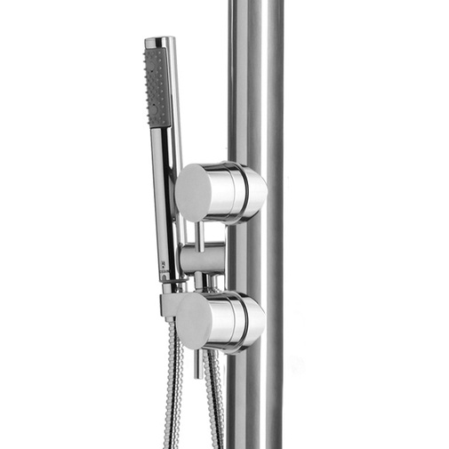 Colonne de douche extérieure en acier inoxydable, avec douchette et mitigeurs progressifs - Pool, Bossini