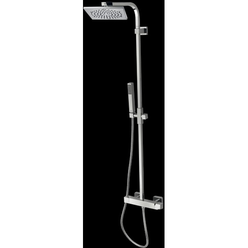 Colonne de douche murale avec pomme de douche 21x21cm, rail coulissant et mitigeur - Cosmo, Bossini