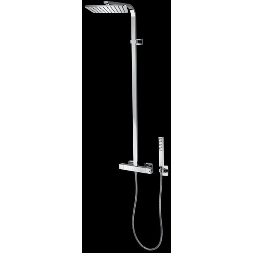 Colonne de douche murale avec pomme de douche 23x23cm, douchette et mitigeur - Cosmo, Bossini