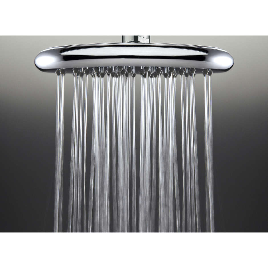 Colonne de douche murale, pomme de douche 21 cm, douchette 2 fonctions - Agua, Bossini