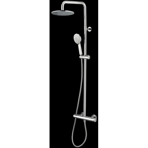 Colonne de douche murale, pomme de douche 23cm, rail coulissant, divers. thermostat. - Zoé, Bossini