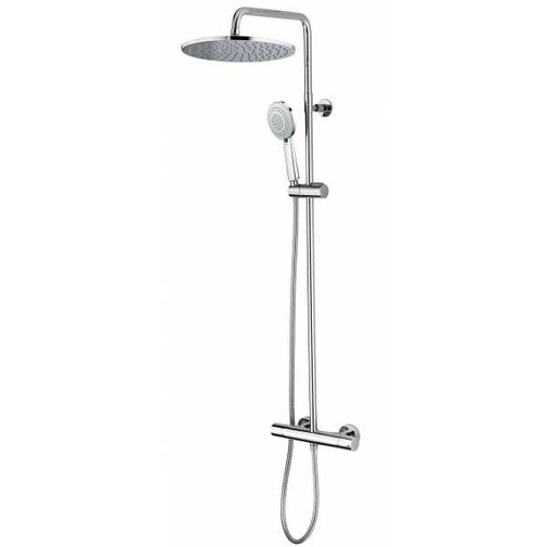 Colonne de douche murale, pomme de douche 28cm, rail coulissant, divers thermostat. -Cosmos, Bossini