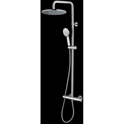Colonne de douche murale, pomme de douche 28cm, rail coulissant et thermostat divers. -Cosmos, Bossini