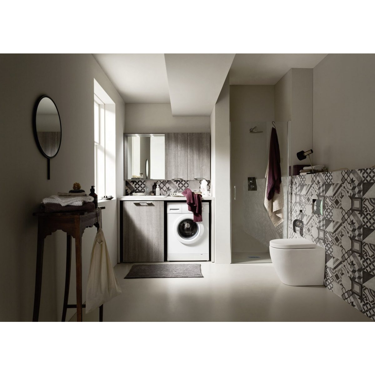 Mobile Con Lavabo E Lavatrice.Arbi Arredobagno Composizione Lavanderia Con Mobile Top E Lavabo Con Vano Porta Lavatrice Bolle 27 Arbi Arredobagno