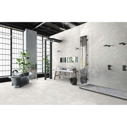 Concrete effect porcelain stoneware, 60x60 cm, rectified, White - Industrial - MGM Ceramiche