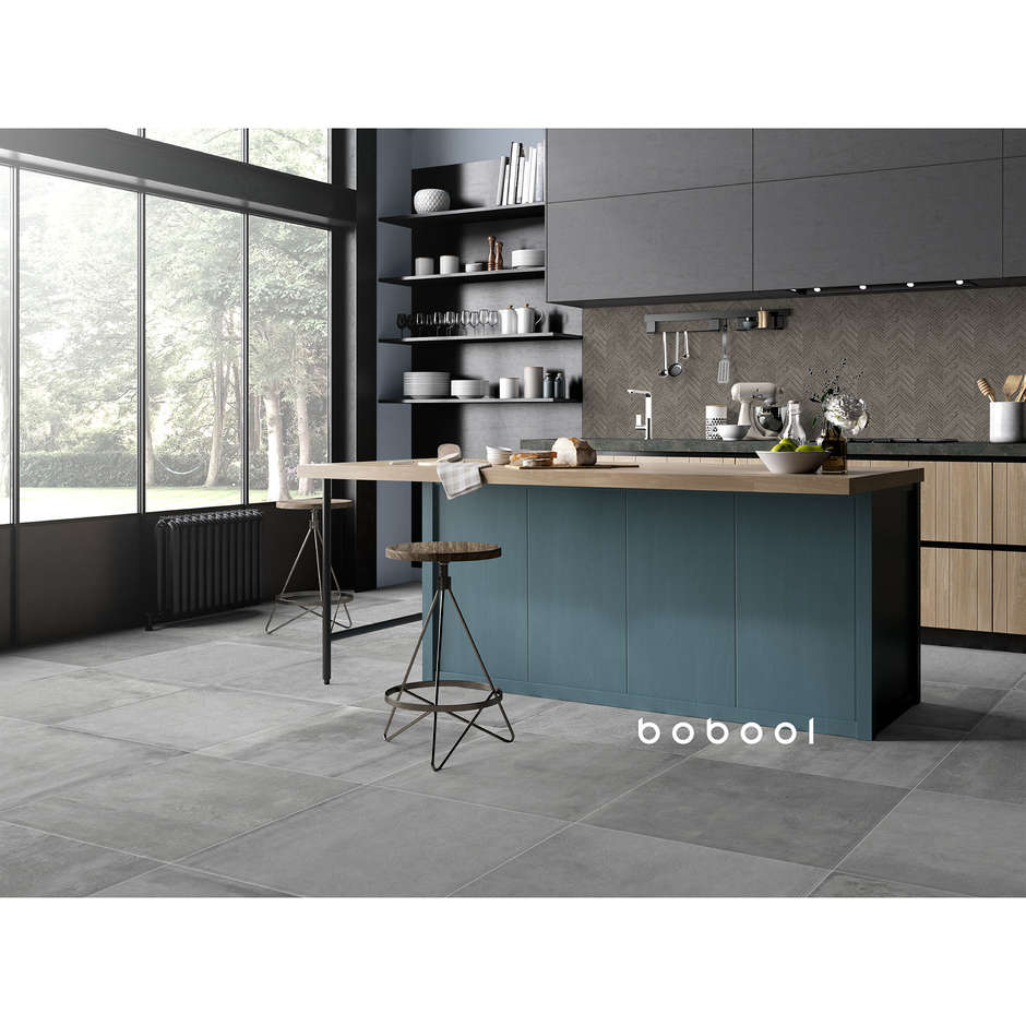 Concrete effect porcelain stoneware, 75x75 cm Gray - Entropia, Dom Ceramiche