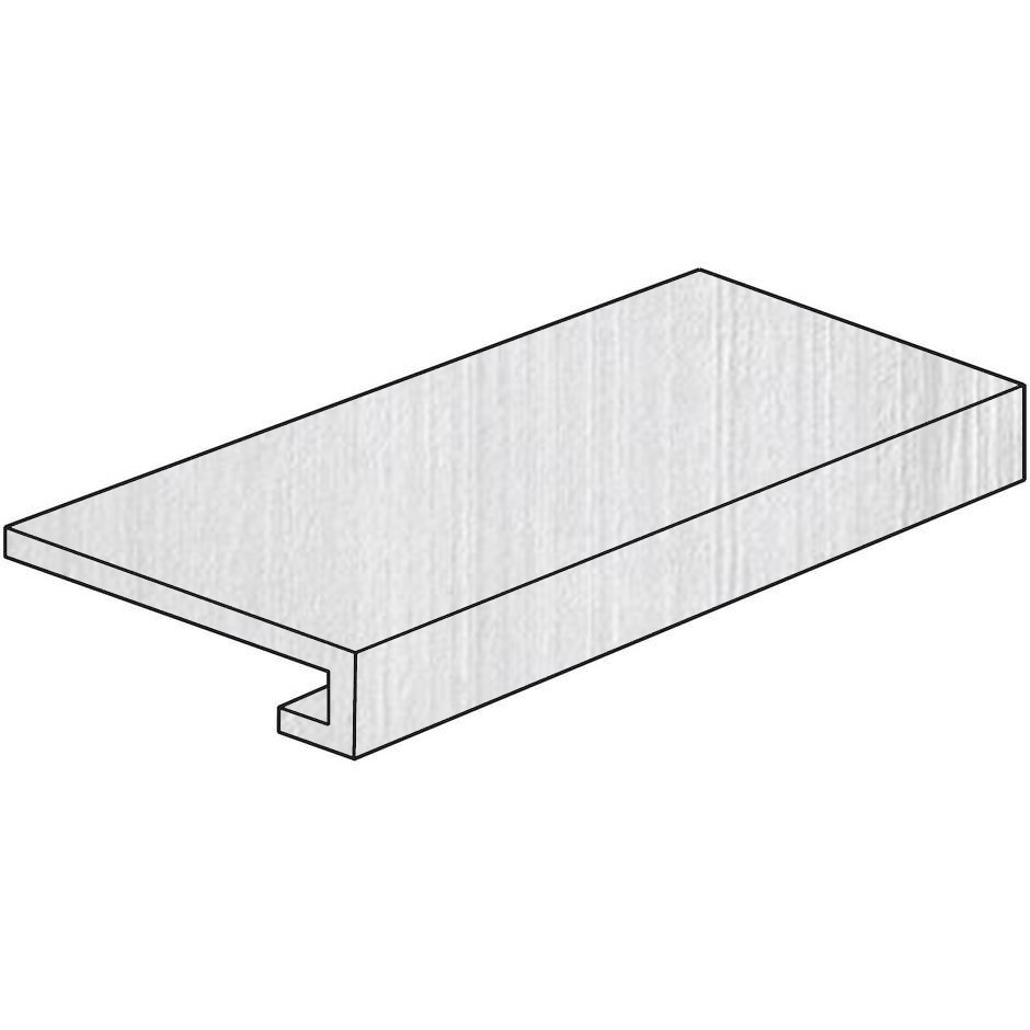Concrete-effect porcelain stoneware step Cassero White 33x60cm - Cement, Casalgrande Padana