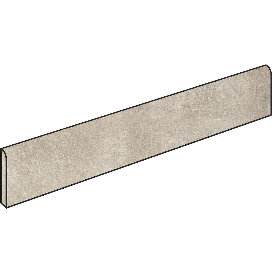 Concrete effect skirting Beige 7x90 cm, rectified - Entropia, Dom Ceramiche