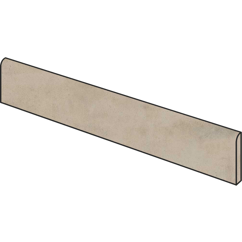 Concrete effect skirting board 9x59.5 cm, Beige lapped rectified - Entropia, Dom Ceramiche