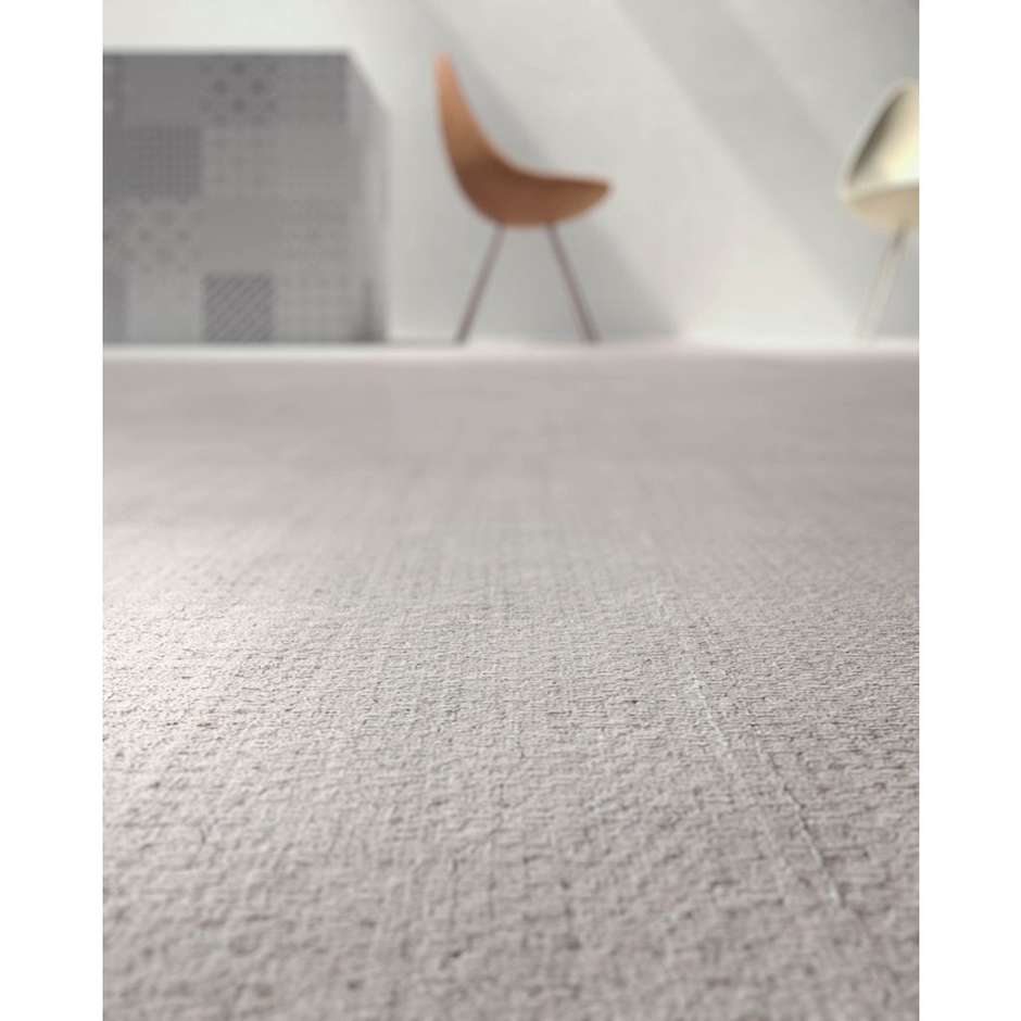 Concrete effect stoneware/Dress White fabric 60x60 - Set, Ceramica Sant'Agostino