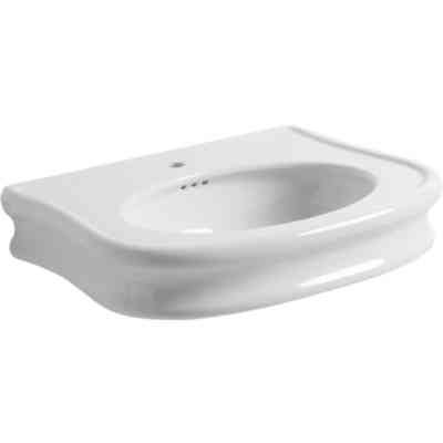Console washbasin LAM90 wall hung or on cabinet in white ceramic 90 cm - Lante, Simas