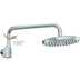 Contemporary style 20 cm diameter shower head with swivel wall arm, chrome - Oki, Bossini
