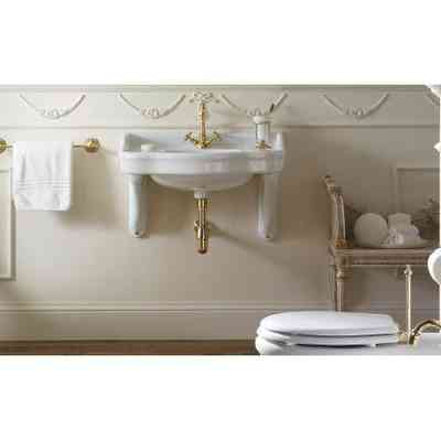 Coppia di mensole per lavabo stile classico in ceramica bianca - Palladio, Sbordoni