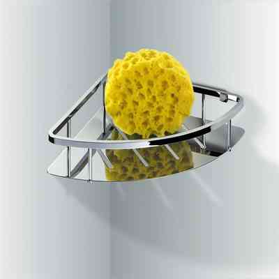 Corner chromed shower grate with removable triangular tray - Colombo Design