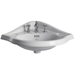 Corner washbasin in white ceramic 57 cm - Arcade, Simas