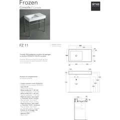 Countertop console washbasin, glossy white 90x50xh13 cm - Frozen, Simas