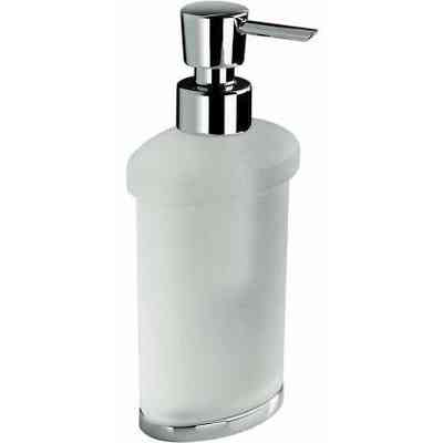 Countertop soap dispenser in acid-etched glass and chrome finish - Land, Colombo Design