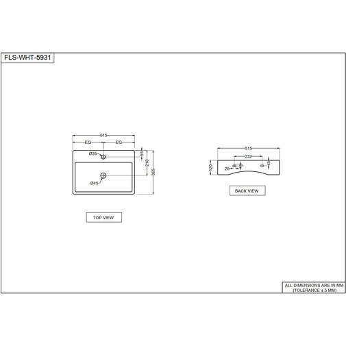 Countertop washbasin 52x36cm Florentine Jaquar White