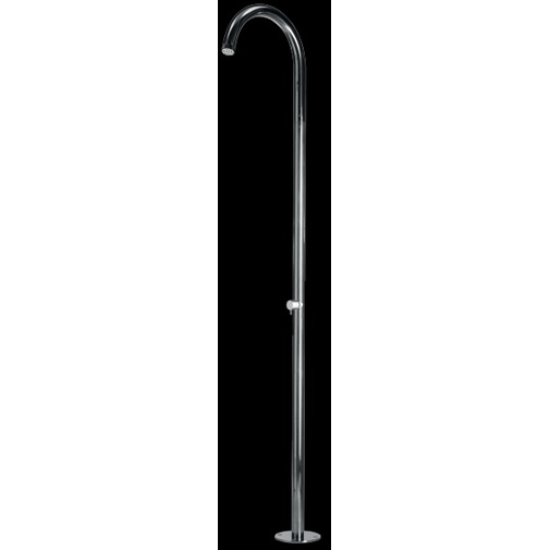 Cylindrical outdoor shower column, progressive mixer, stainless steel - Pool, Bossini