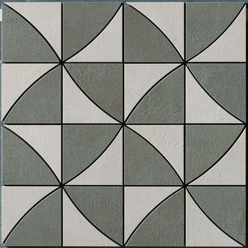 Decorated cement-effect porcelain stoneware design A1 37.5x37.5 cm - Beton, Casalgrande Padana